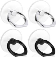 Cell Phone Ring Holder, Transparent Ring Holder 360°Rotation Finger Ring Stand, Clear Cell Phone Kickstand Compatible with Most of Phones, Tablet and Case, (2Silver+1Black+1Rose Gold) - Image 7