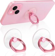 Cell Phone Ring Holder, Transparent Ring Holder 360°Rotation Finger Ring Stand, Clear Cell Phone Kickstand Compatible with Most of Phones, Tablet and Case, (2Silver+1Black+1Rose Gold) - Image 4
