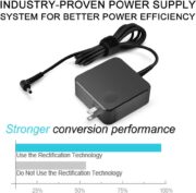 Charger Compatible with Lenovo Laptop Computer 65W 45W Round Tip Power Supply AC Adapter - Image 2