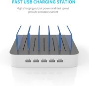 MSTJRY Charging Station for Multiple Devices : 5 Port Multi USB-A Charger Stations Multi-Device Organizer Charging Dock Designed for iPhone iPad Cell Phone Tablets (7 Short Cables Included) - Image 2