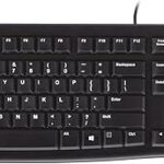 Logitech K120 Wired Keyboard for Windows, USB Plug-and-Play, Full-Size, Spill-Resistant, Curved Space Bar, Compatible with PC, Laptop - Black