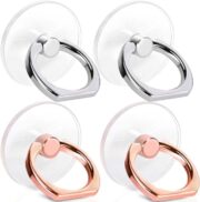 Cell Phone Ring Holder, Transparent Ring Holder 360°Rotation Finger Ring Stand, Clear Cell Phone Kickstand Compatible with Most of Phones, Tablet and Case, (2Silver+1Black+1Rose Gold) - Image 8