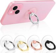Cell Phone Ring Holder, Transparent Ring Holder 360°Rotation Finger Ring Stand, Clear Cell Phone Kickstand Compatible with Most of Phones, Tablet and Case, (2Silver+1Black+1Rose Gold) - Image 5