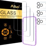 Ailun 3 Pack Screen Protector for iPhone 17 Pro Max [6.9 inch] + 3 Pack Camera Lens Protector with Installation Frame,Dynamic Island Compatible,Case Friendly[Not for iPhone 17/17 Pro/iPhone Air]