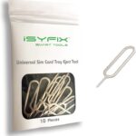 Sim Card Tray Pin Eject Removal Tool Needle Opener Ejector 10X Pack by iSYFIX for All iPhone, Apple iPad, HTC, Samsung Galaxy, and Most Smartphone Brands