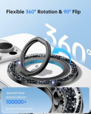 SYNCWIRE Magnetic Phone Ring Holder for MagSafe - Glitter Phone Grip Stand with 360° Rotation Finger Ring Kickstand Blingbling Compatible with iPhone 17 16 15 14 13 12 Pro Max MagSafe Accessories - Image 2