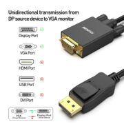 BENFEI DisplayPort to VGA Cable, 1.8M Display Port of Computer/Laptop to VGA of Monitor/Projector Gold-Plated Adapter (Not Bidirectional,Not Compatible with HDMI or USB) - Image 2