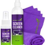 Screen Cleaner Spray and 4 Microfiber Cloths Bundle 8oz & 2oz, by Screen Mom, Eyeglasses or Monitor Screen Cleaner Spray and Wipe, Electronic Cleaner Spray, Car Screen Cleaning Kit