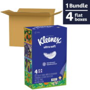 Kleenex Ultra Soft Facial Tissues, 4 Flat Boxes, 120 Tissues per Box - Image 3