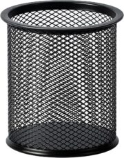Amazon Basics Wire Mesh Pen Cup, Office Caddy Storage, Black, ‎3.7" x 3.3"