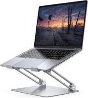 Lamicall Adjustable Laptop Stand, Portable Laptop Riser, Aluminum Laptop Stand for Desk Foldable, Ergonomic Computer Notebook Holder for MacBook Air Pro HP, Office Desk Accessories (10-17.3'')- Silver - Image 3