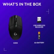 Logitech G305 Lightspeed Wireless Gaming Mouse, Hero Sensor, 12,000 DPI, Lightweight, 6 Programmable Buttons, 250h Battery, On-Board Memory, Compatible with PC, Mac - Black - Image 7