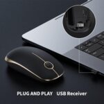 VssoPlor Wireless Mouse, 2.4G Slim Portable Computer Laptop Mouse with Nano Receiver Quiet Silent Optical Mice for Notebook, PC, Laptop, Computer-Black and Gold Click to see full view VssoPlor Wireless Mouse, 2.4G Slim Portable Computer Laptop Mouse with Nano Receiver Quiet Silent Optical Mice for Notebook, PC, Laptop, Computer-Black and Gold