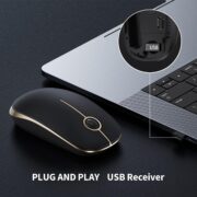 VssoPlor Wireless Mouse, 2.4G Slim Portable Computer Laptop Mouse with Nano Receiver Quiet Silent Optical Mice for Notebook, PC, Laptop, Computer-Black and Gold Click to see full view VssoPlor Wireless Mouse, 2.4G Slim Portable Computer Laptop Mouse with Nano Receiver Quiet Silent Optical Mice for Notebook, PC, Laptop, Computer-Black and Gold
