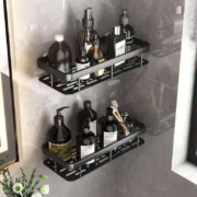 Wall Hanging Corner Rectangular Rack Bathroom Shelf Towel Rack Shelves - Image 2