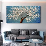 Modern Abstract Big Money Tree Flower Canvas Painting Posters Prints Wall Art Picture - Image 3
