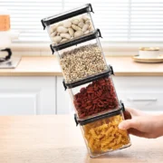 Sealed Jars Kitchen Grain Storage Organizer Large Tank Plastic Moisture-proof Storage Box Household Seasoning Jars Set - Image 4