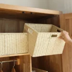Woven Storage Basket Large Sundries Snack Toy Organizer Basket Wardrobe Closet Organzier