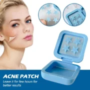 Blue/Yellow Stars Hydrocolloid Pimple Patches with Mirror Storage Box,Acne Spot Stickers For Face,Temporary Mirror Makeup Tool - Image 5