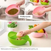 Rice Washing Filter Strainer Basket Colander Sieve Fruit Vegetable Bowl Drainer - Image 3