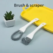 2 in 1 BBQ Grill Barbecue Cleaning Brush V-shaped Hooked Brush Scrapeir - Image 2