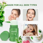 Face Clean Mask Green Tea Cleansing Stick Mask Shrink pores Deep Blackhead Remover facial Cleansing Moisturizing Mask 40g - Image 3