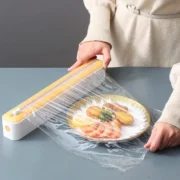2 In 1 Food Film Dispenser Magnetic Wrap Dispenser With Cutter Storage Box - Image 3