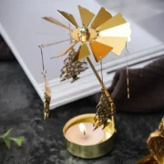 Metal Rotating Spinner Carousel Candle Tea Light Holder Table Rotating Transfer Windmill - Image 3