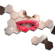 12Pcs 3D Mirror Wall Sticker DIY Hexagon Shape wall sticker Removable Living-Room - Image 2