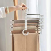 Trouser Rack Hangers Stainless Steel Folding Pant Rack Tie Hanger Shelves - Image 3