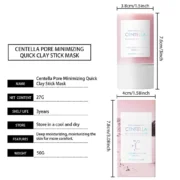 Centella Clay Stick Mask 27g Deep Hydration Pore Minimizing Soothing Brightening Facial Skin Care Fast Convenient Beauty Pink - Image 5