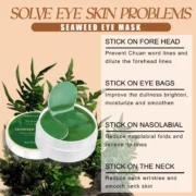 60pcs seaweed hyaluronic acid eye mask to remove dark circles collagen eye patch facial care products - Image 4