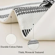 Olanly Cotton Pillow Cover 45x45cm Striped Cushion Cover Decorative Pillowcase For Sofa - Image 2