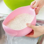 Rice Washing Filter Strainer Basket Colander Sieve Fruit Vegetable Bowl Drainer