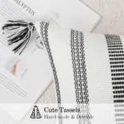 Olanly Cotton Pillow Cover 45x45cm Striped Cushion Cover Decorative Pillowcase For Sofa - Image 4