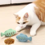 Cat Toy Interactive Silicone Fish Pet Toys For Kitten Teeth Cleaning