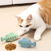 Cat Toy Interactive Silicone Fish Pet Toys For Kitten Teeth Cleaning