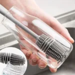 Silicone Milk Bottle Brush Cup Scrubber Glass Cleaner Kitchen Cleaning