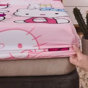 Sanrio Hello Kitty Fitted Sheets Cartoon Kt Pattern Printing Mattress Protector - Image 4