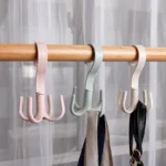 Rotating 4-Claw Hook Rack Multi-Functional Creative Clothes Hangers Wardrobe