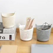Mini Desktop Storage Basket Creativity Fashion Hollow Toy Basket Plastic Table Sundries - Image 2
