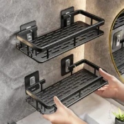Wall Hanging Corner Rectangular Rack Bathroom Shelf Towel Rack Shelves
