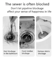 Pipe Dredging Brush Long Clean Kitchen Bathroom Hair Sewer Sink Cleaning - Image 3