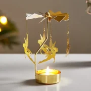 Metal Rotating Spinner Carousel Candle Tea Light Holder Table Rotating Transfer Windmill