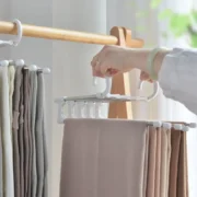 Trouser Rack Hangers Stainless Steel Folding Pant Rack Tie Hanger Shelves - Image 4
