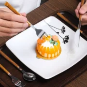 30pcs Stainless Steel Imitation Wooden Handle Cutlery Set Dinnerware Clamp - Image 5