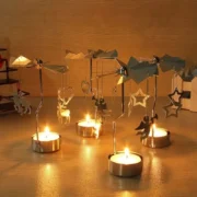Metal Rotating Spinner Carousel Candle Tea Light Holder Table Rotating Transfer Windmill - Image 2