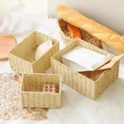 Woven Storage Basket Large Sundries Snack Toy Organizer Basket Wardrobe Closet Organzier - Image 5