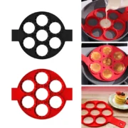 Silicone Pancake Maker Multiple Shapes 7 Holes Nonstick Baking Mold Ring Fried Egg - Image 3