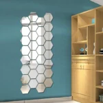 12Pcs 3D Mirror Wall Sticker DIY Hexagon Shape wall sticker Removable Living-Room